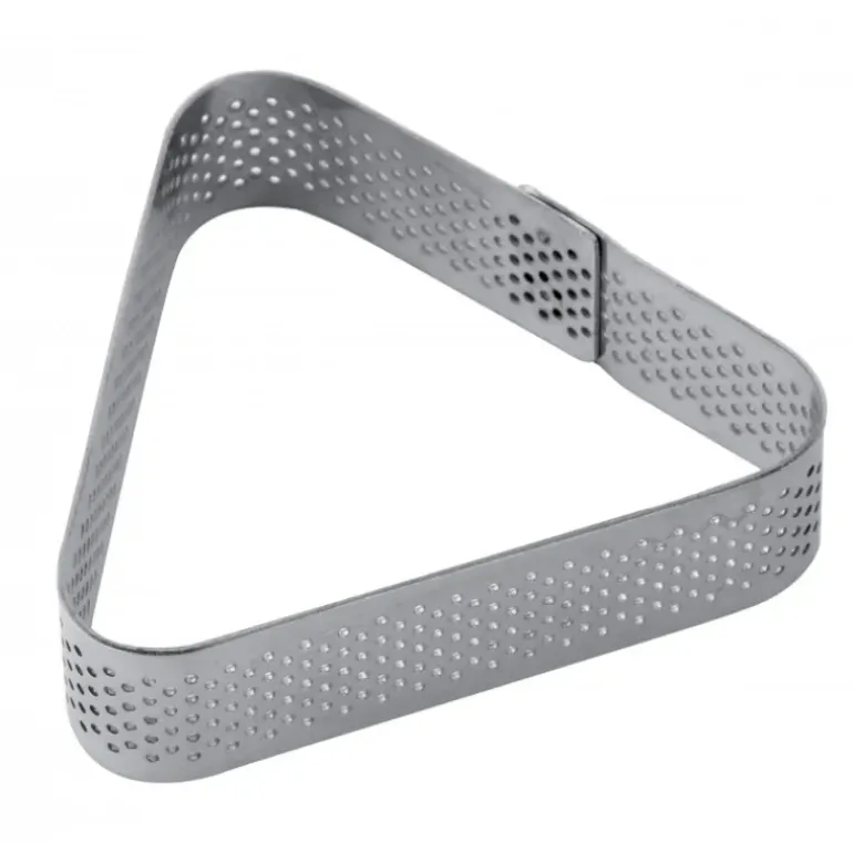 Cercle à Tarte Triangle Inox Micro-perforé 8,5 x 7,5 cm x H 2 cm Pavoni