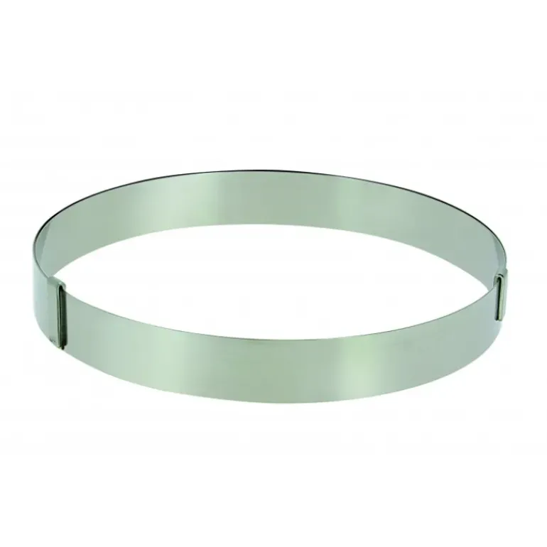 Cercle Pâtisserie Réglable Inox Ø18 à 36 cm H.3 cm De Buyer