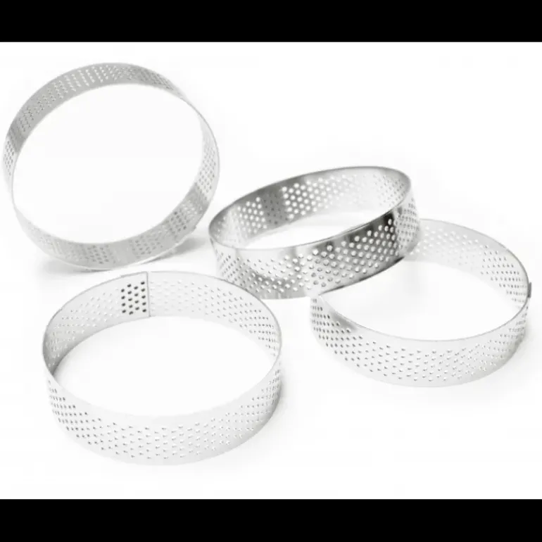 Cercles à Tarte Individuels Perforés Ronds 8 cm (x4) Scrapcooking