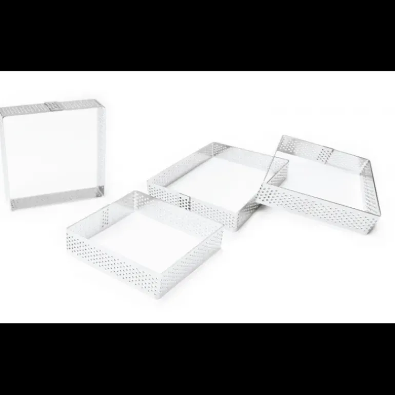 Cercles à Tarte Individuels Perforés Carrés 8 cm (x4) Scrapcooking