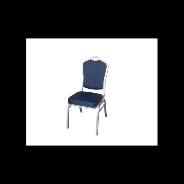 Chaise Empilable Argentée avec Assise Bleue Elysée Lyrose