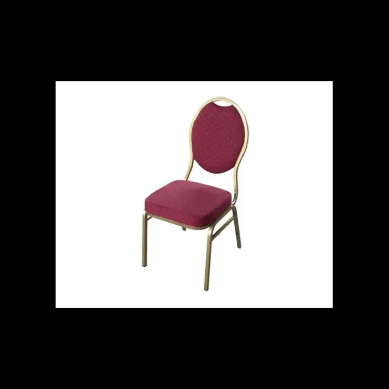 Chaise Empilable Dorée avec Assise Bordeaux Matignon Lyrose