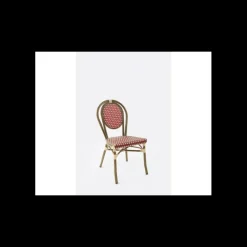 Chaise Tressée Bamboo Rouge et Crème Lyrose