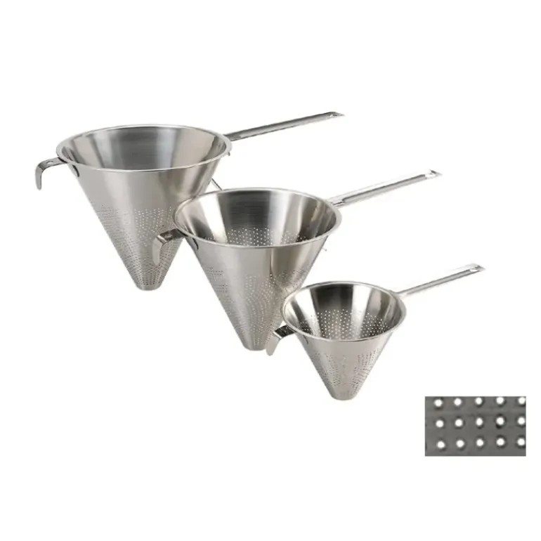 Chinois de Cuisine Inox Ø 14 cm x H 10,5 cm Perforation 1,5 mm De Buyer