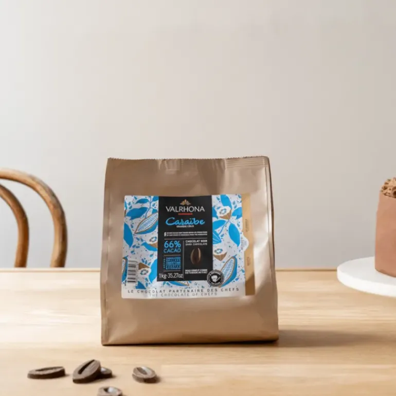 Chocolat de Couverture Noir Caraïbes 66% 1kg Valrhona