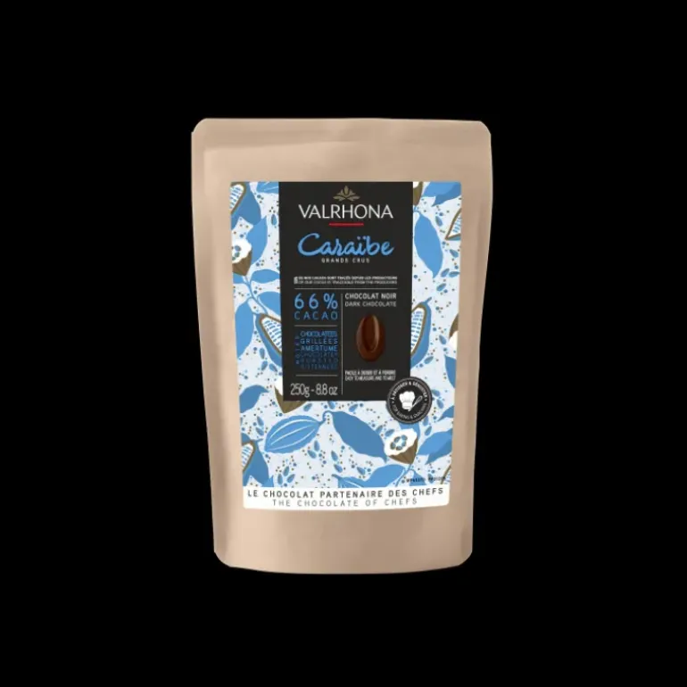 Chocolat de Couverture Noir Caraïbes 66% 250g Valrhona
