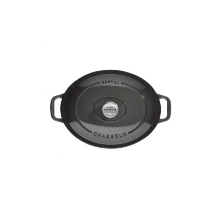 Cocotte en Fonte Ovale 31 cm Caviar Chasseur