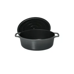 Cocotte en Fonte Ovale 31 cm Caviar Chasseur