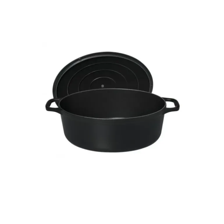 Cocotte en Fonte Ovale 33 cm Noir Mat Chasseur