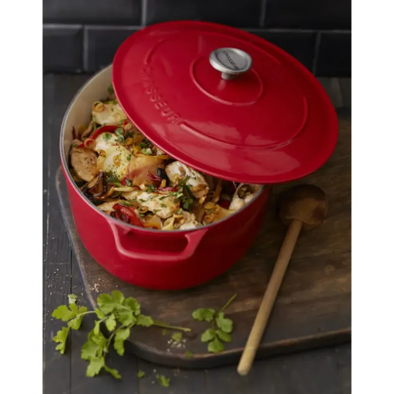 Cocotte en Fonte Ovale 35 cm Rouge Chasseur