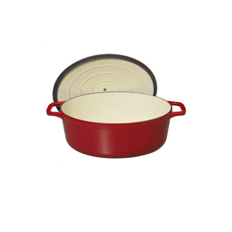 Cocotte en Fonte Ovale 29 cm Rouge Chasseur