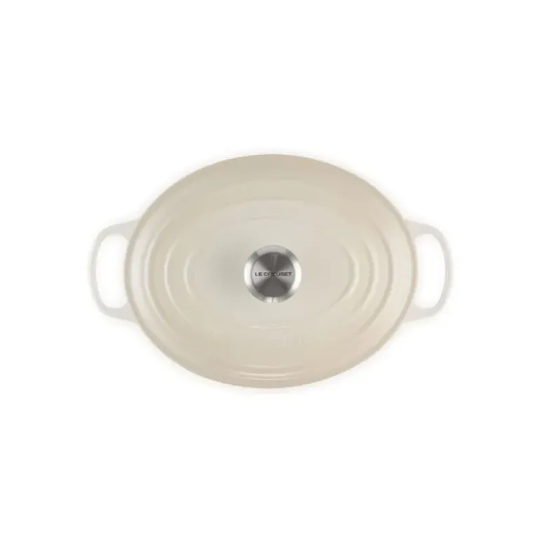 Cocotte en fonte Ovale 29 cm Meringue Signature Le Creuset