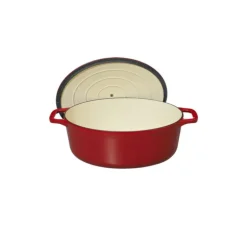 Cocotte en Fonte Ovale 31 cm Rouge Chasseur