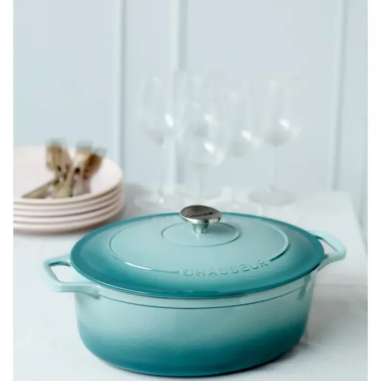 Cocotte en Fonte Ovale 29 cm Quartz Chasseur