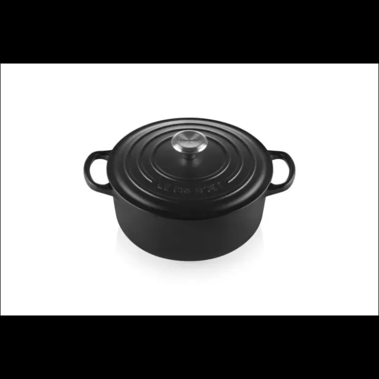 Cocotte en fonte Ronde 20 cm Noir mat Le Creuset Signature