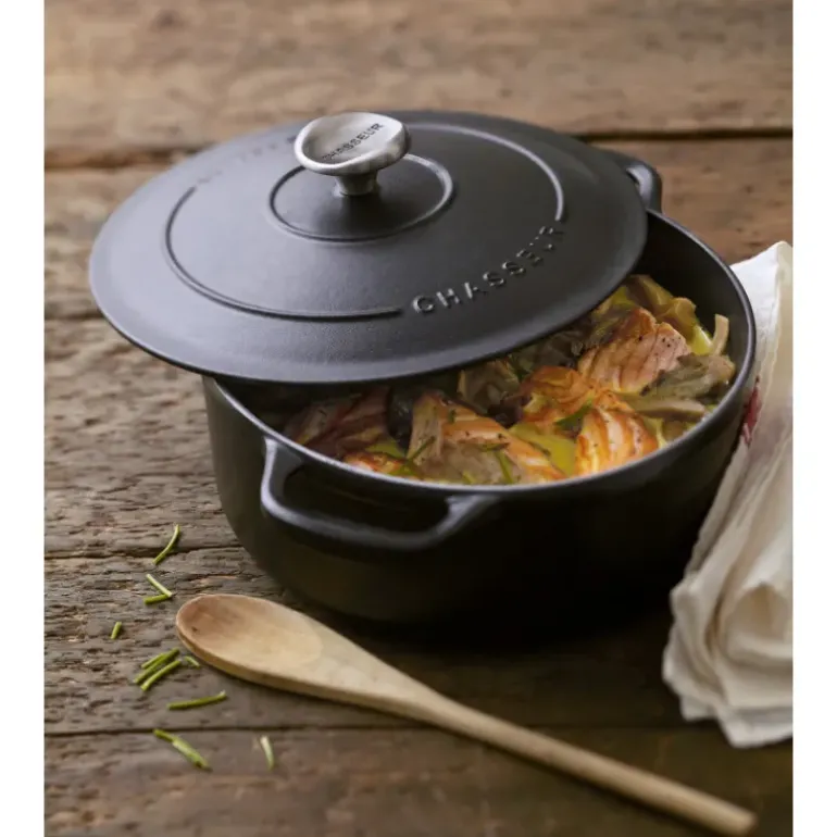 Cocotte en Fonte Ronde 20 cm Noir Mat Chasseur