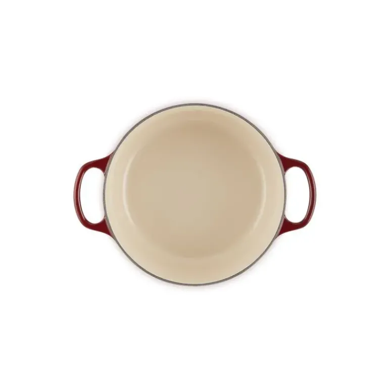 Cocotte en Fonte Ronde 24 cm Garnet Bouton Doré Le Creuset Signature