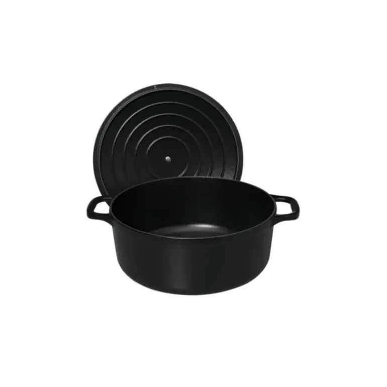 Cocotte en Fonte Ronde 28 cm Noir Mat Chasseur