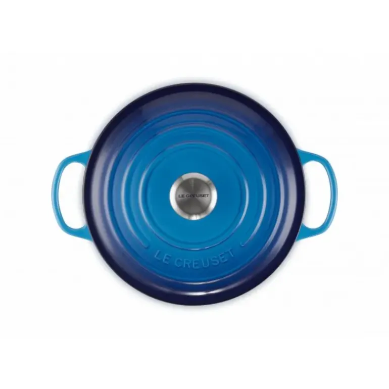 Cocotte en fonte Ronde 24 cm Azur Le Creuset Signature