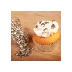 Coeurs en sucre Argenté 80g Funcakes