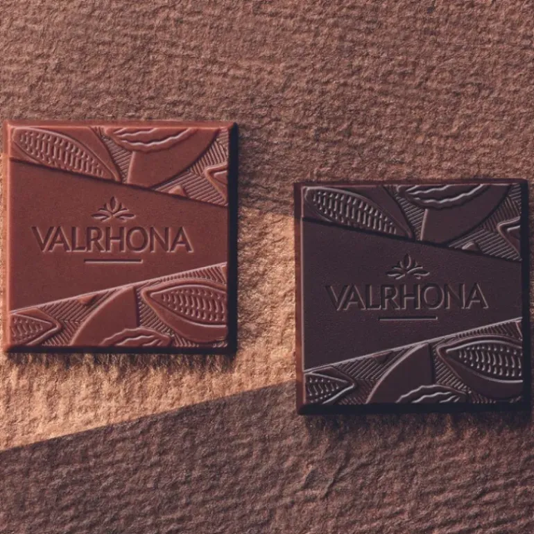 Coffret 32 Carrés de Chocolats Noir et Lait Les Essentiels 160 g Valrhona
