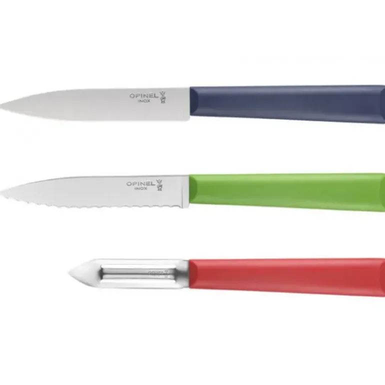 Coffret 2 Couteaux de Cuisine et un Eplucheur Les Essentiels + Opinel