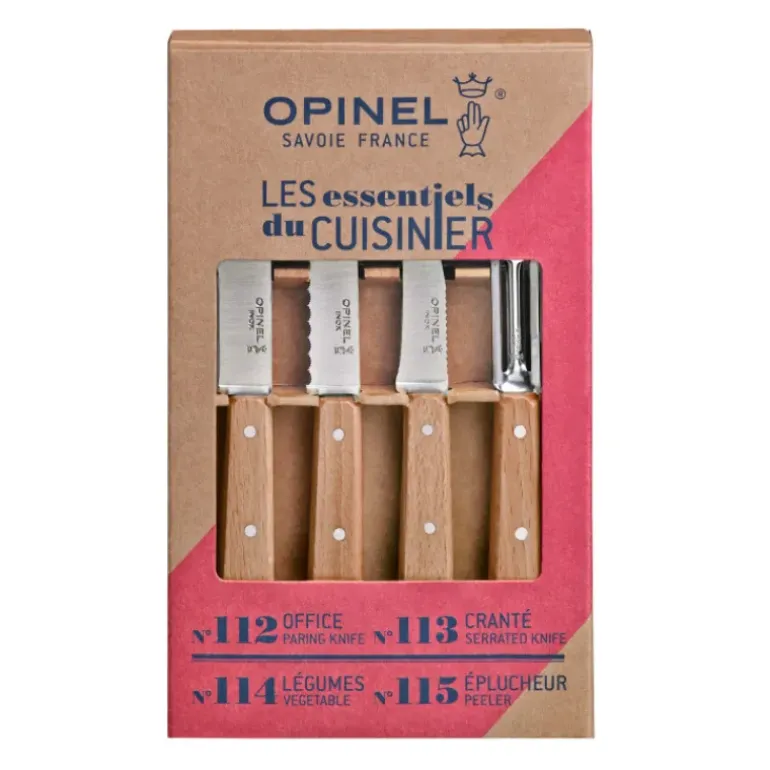 Coffret 3 Couteaux de Cuisine et un Eplucheur Les Essentiels Opinel