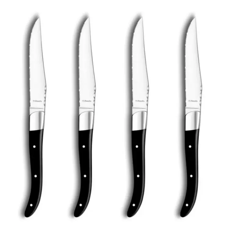 Coffret 4 Couteaux Steak Royal Steak Noir 22,5 cm Amefa