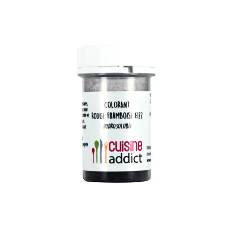 Colorant alimentaire Rouge Framboise E122 10g Poudre Hydrosoluble Cuisineaddict