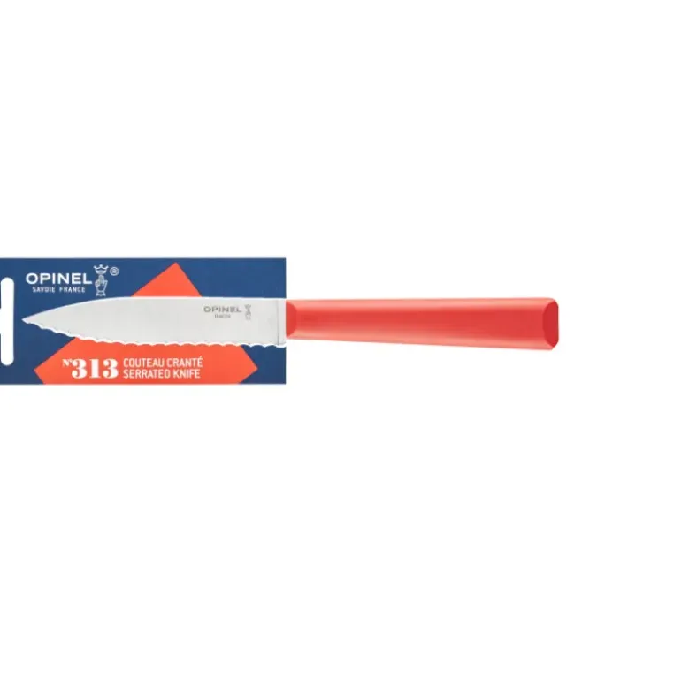 Couteau d'Office 10 cm Cranté Rouge Les Essentiels + Opinel