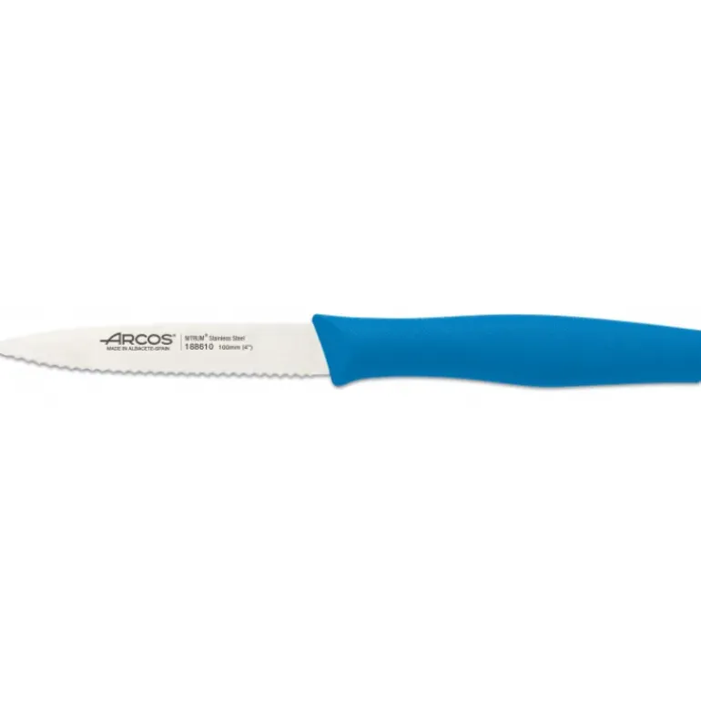 Couteau d'Office Cranté Inox 10 cm Bleu Arcos NOVA