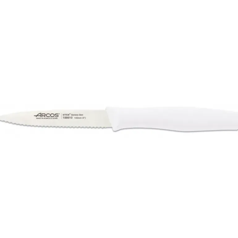 Couteau d'Office Cranté Inox 10 cm Blanc Arcos NOVA