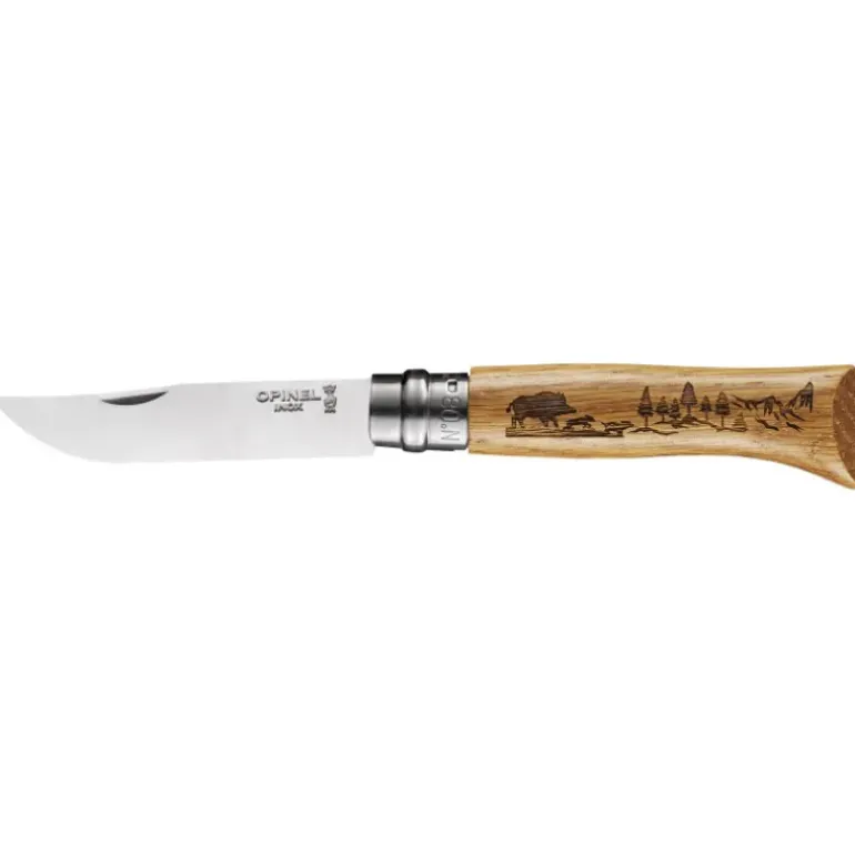 Couteau N°8 Gravure Sanglier Animalia Opinel
