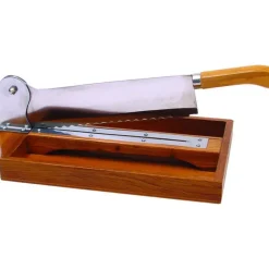 Couteau sur socle en bois verni de 35 cm