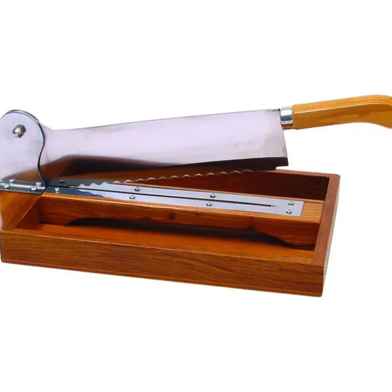 Couteau sur socle en bois verni de 35 cm