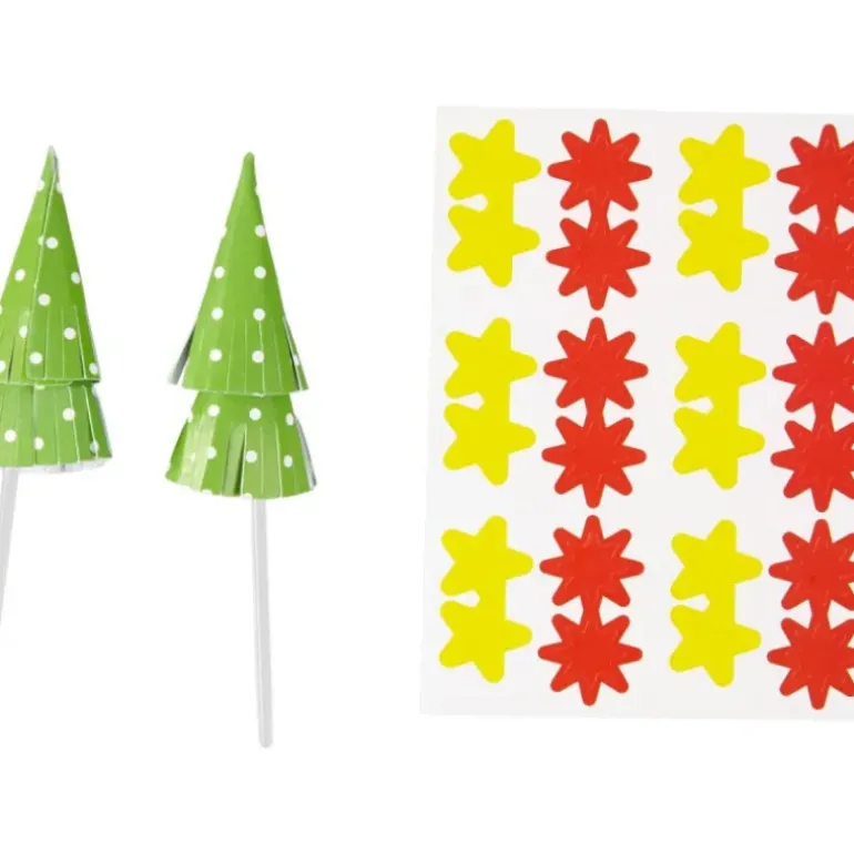 Décorations Sapins de Noël sur Piques (x12) Wilton
