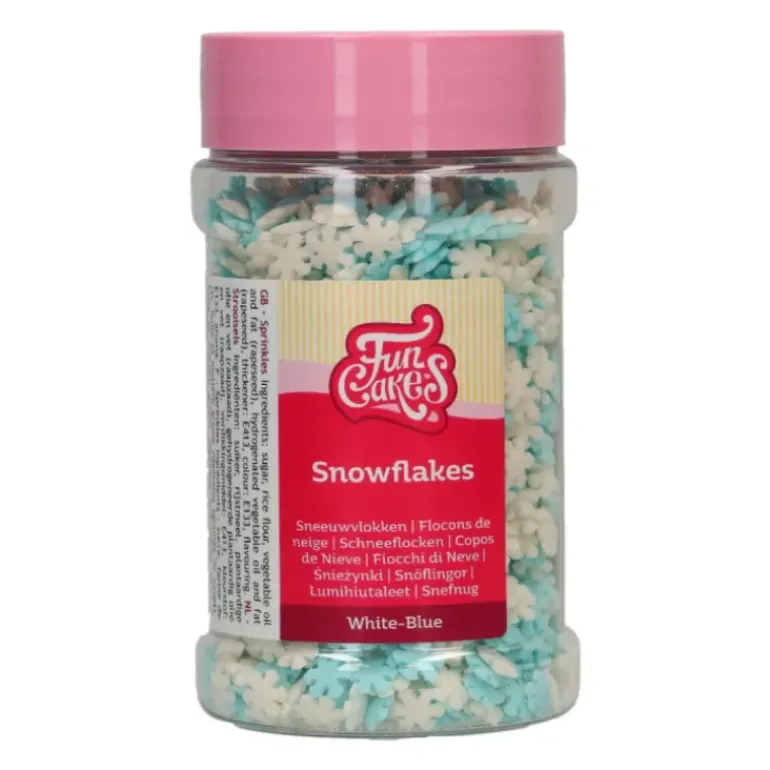 Décors en Sucre Flocon de Neige Bleu et Blanc 150 g Funcakes