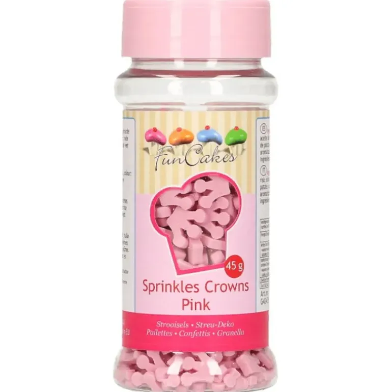 Décors en sucre Petites Couronnes roses 45 g Funcakes