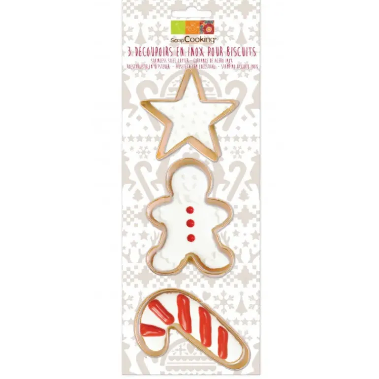 Découpoirs Noël Inox Dorés x3 Scrapcooking