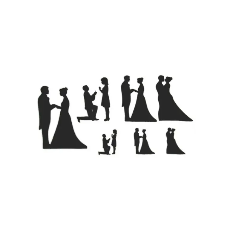 Emporte Pièce Silhouettes Mariés H.12.5 cm (x7)