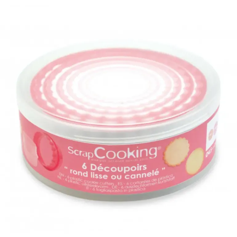 Emporte-Pièces Ronds Cannelés et Lisses (x6) Scrapcooking