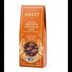 Etui Pincé Friandises Amandes Chocolat Lait 200 g Mazet