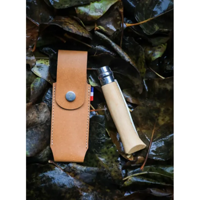 Etui pour Couteau en Cuir Simple Collection France Opinel