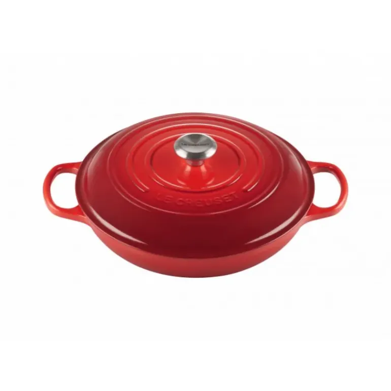 Faitout Cerise en Fonte avec Intérieur Sable 30 cm Le Creuset Signature