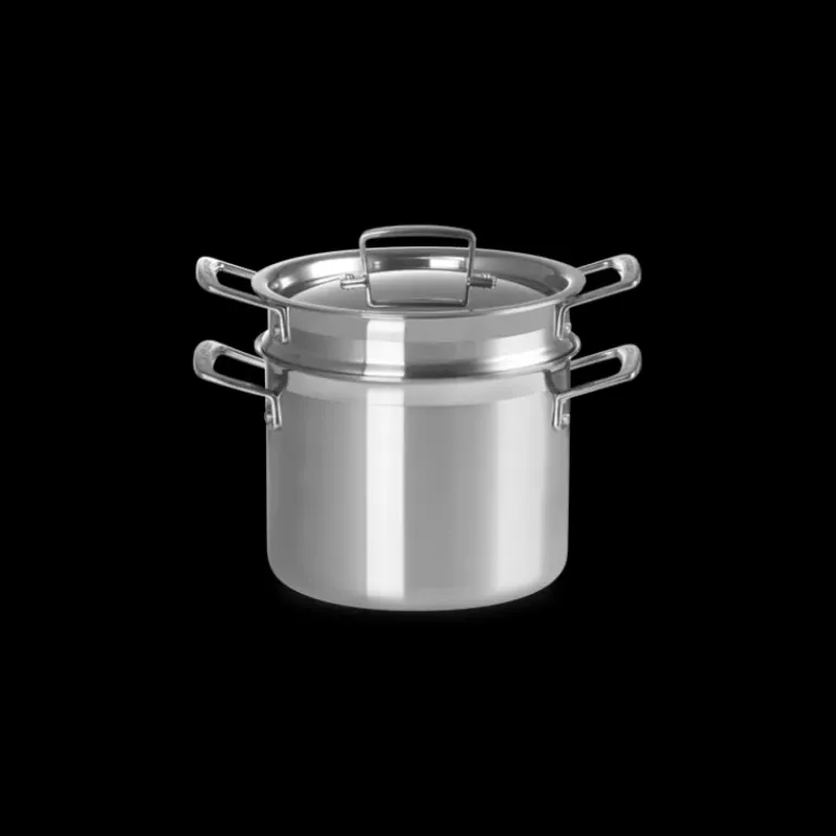Faitout Inox 20 cm avec Panier Vapeur Le Creuset