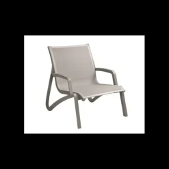 Fauteuil Conversationnel Gris Platinium Toile Grise Sunset Grosfillex