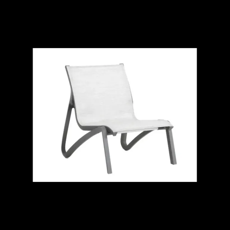Fauteuil Conversationnel Noir Volcanique Toile Gris Chiné Sunset Grosfillex