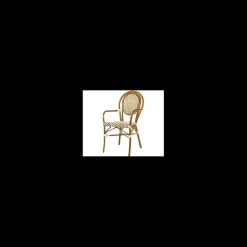 Fauteuil Tressé Bamboo Chocolat et Crème Lyrose