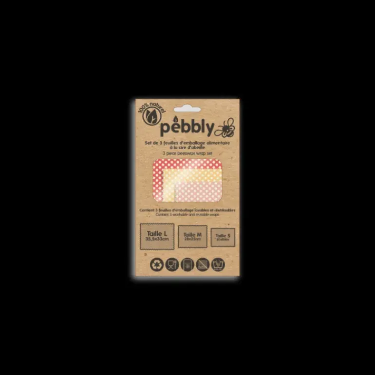 Feuille Emballage Alimentaire Cire Abeille Pois (x3) Pebbly