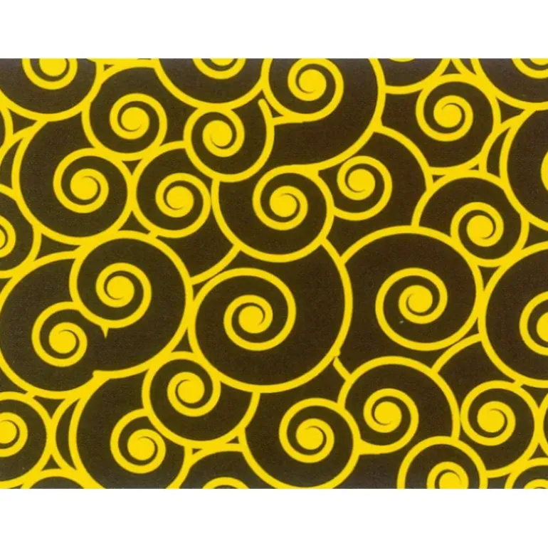 Feuilles de transfert chocolat spirales jaunes 34 x 26,5 cm (x10)